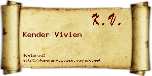 Kender Vivien névjegykártya